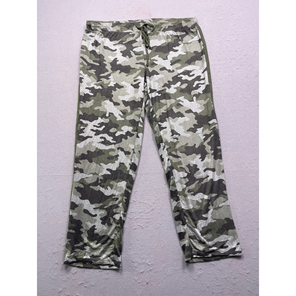 Lucky Brand Pajama Pants Polyester Spandex Camo Green Large Womens